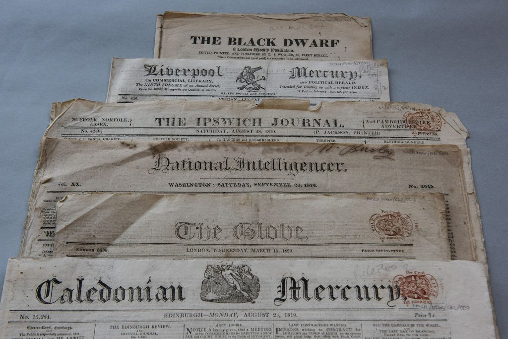 Newspapers Peterloo 1819 Labour History Archive & Study Centre @ People's History Museum