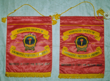 banner, Associated Society of Locomotive Engineers and Firemen [NMLH.1993.585] (image/jpeg)