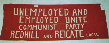 banner, Communist Party of Great Britain, Redhill & Reigate branch [NMLH.1993.568] (image/jpeg)