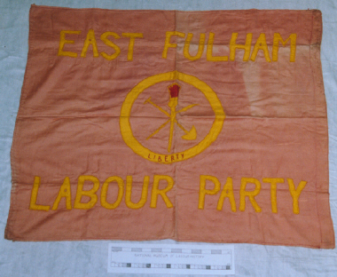 banner, East Fulham Labour Party [NMLH.1990.28.18 ??] (image/jpeg)