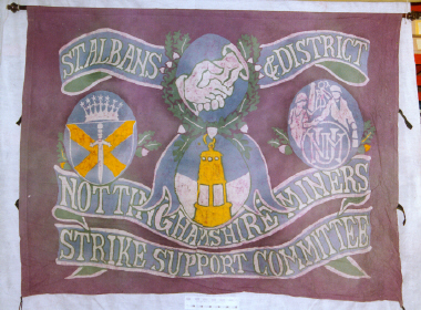 banner, St Albans & District, Nottinghamshire Miners Strike Support Committee [NMLH.1993.740] (image/jpeg)