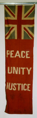 banner, Peace, Unity and Justice Union Jack  Flag [NMLH.1994.17] (image/jpeg)