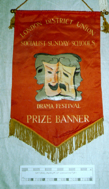 banner, London District Union Socialist Sunday Schools Drama Festival Prize Banner [NMLH.1993.676] (image/jpeg)