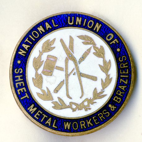 National Union of Sheet Metal Workers and Braziers badge (image/jpeg)