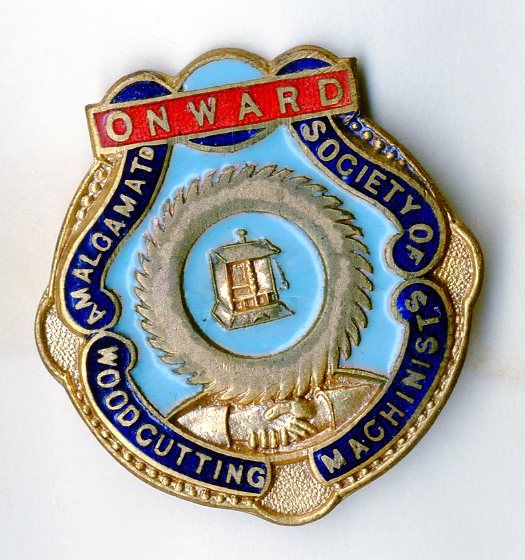 Amalgamated Society of Woodcutting Machinists badge (image/jpeg)