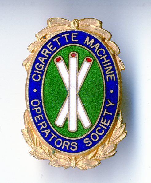 Cigarette Machine Operators Society badge (image/jpeg)