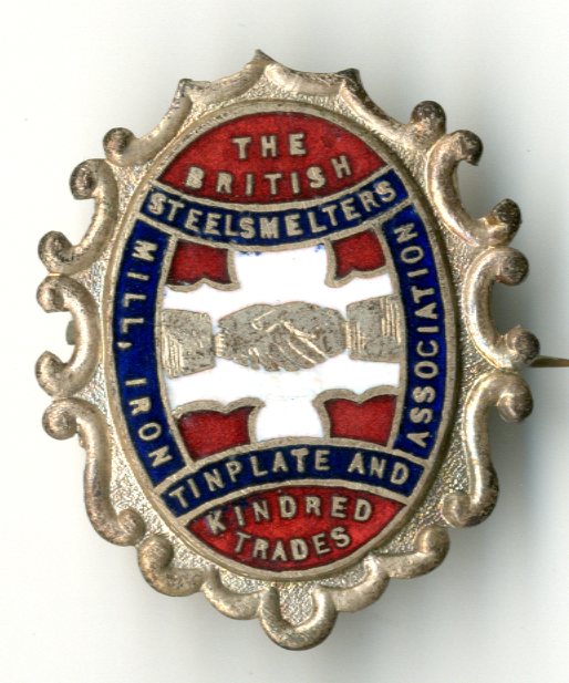 The British Steelsmelters, Mill, Iron, Tinplate and Kindred Trades Association badge (image/jpeg)