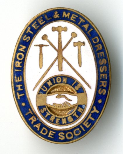 The Iron, Steel and Metal Dressers Society badge (image/jpeg)