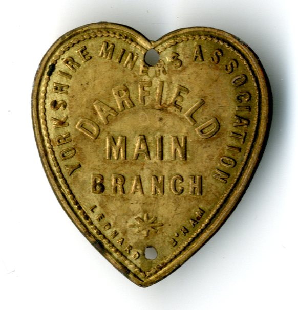 Yorkshire Miners' Association, Darfield Main Branch badge (image/jpeg)
