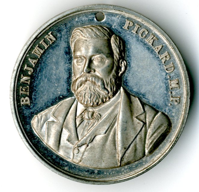 Yorkshire Miners' Association, Fetherstone Main Branch, 1894 badge (image/jpeg)