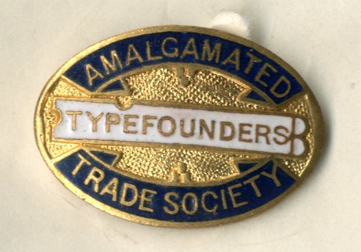 Amalgamated Typefounders Trade Society badge (image/jpeg)