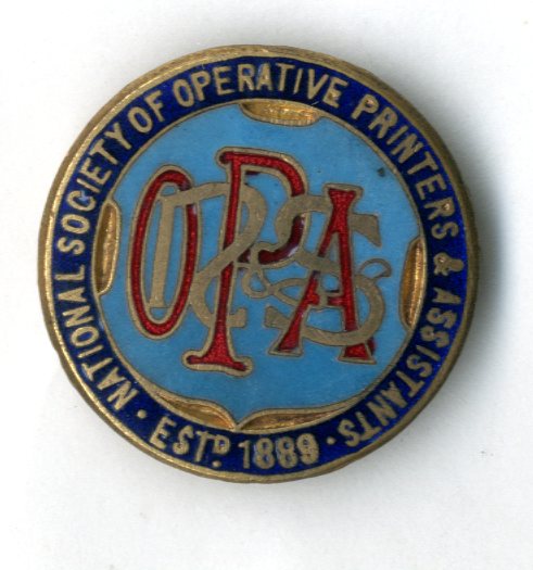 National Society of Operative Printers and Assistants badge (image/jpeg)