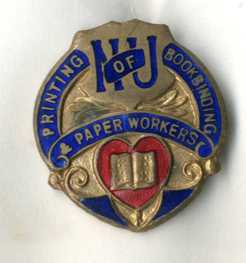 National Union of Printing, Bookbinding and Paper Workers badge (image/jpeg)