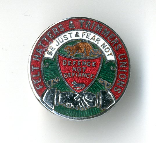 Felt Hatters and Trimmers Union badge (image/jpeg)