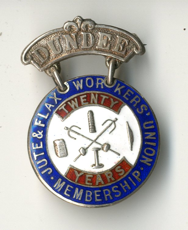Jute and Flax Workers' Union, Dundee badge (image/jpeg)