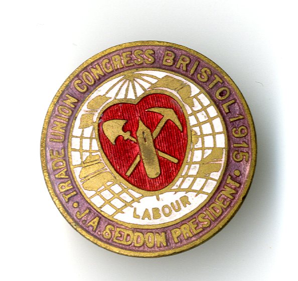 Trades Union Congress Bristol 1915 badge (image/jpeg)