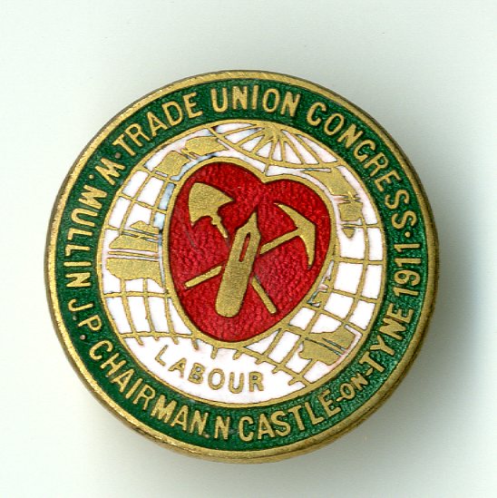 Trades Union Congress Newcastle-upon-tyne 1911 badge (image/jpeg)