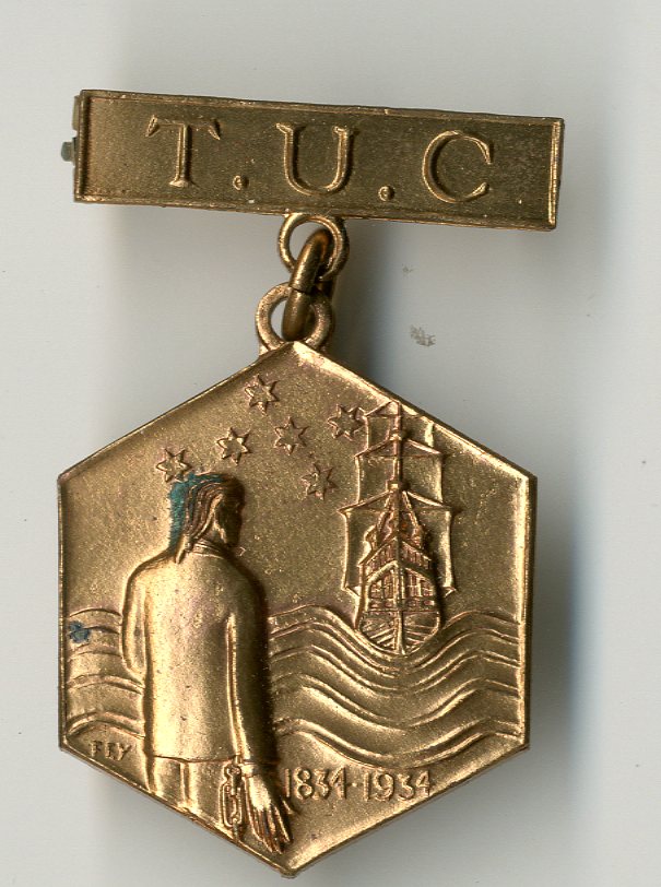 Trades Union Congress Tolpuddle badge 1834-1934 badge (image/jpeg)