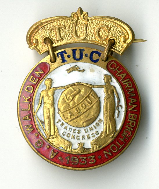 Trade Union Congress Brighton 1933 badge (image/jpeg)