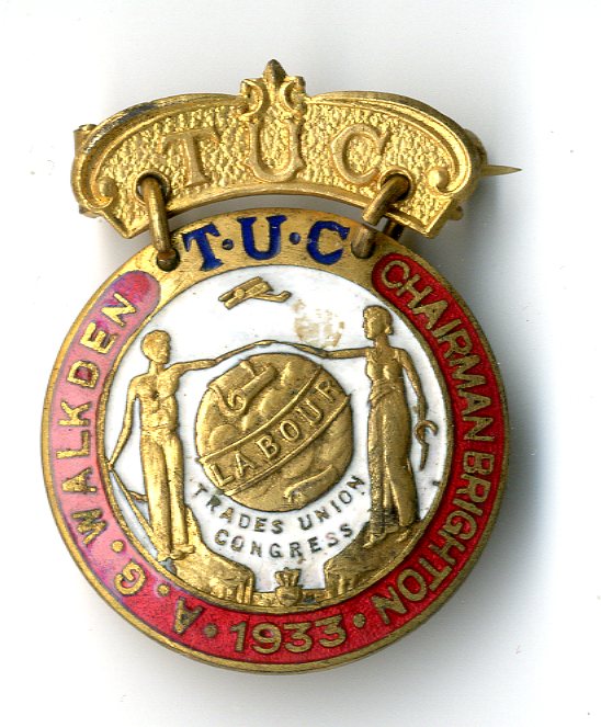 Trade Union Congress Brighton 1933 badge (image/jpeg)