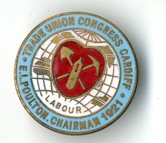 Trade Union Congress Cardiff 1921 badge (image/jpeg)