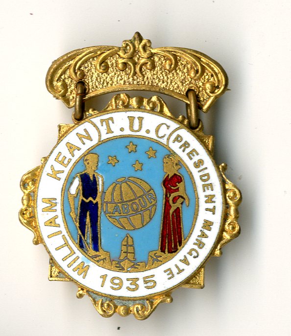 Trade Union Congress Margate 1935 badge (image/jpeg)