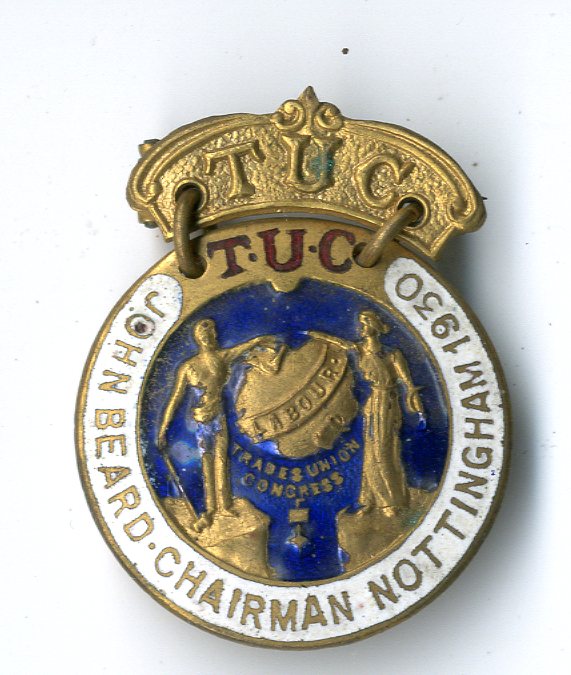 Trade Union Congress Nottingham 1930 badge (image/jpeg)