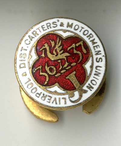 Carters and Motormens Union Liverpool District badge (image/jpeg)