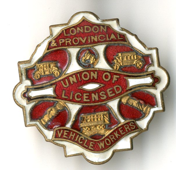 London and Provincial Union of Licensed Vehicle Workers badge (image/jpeg)
