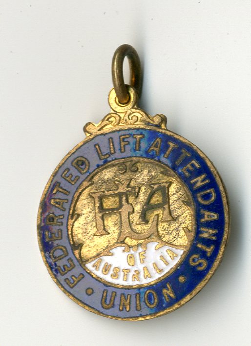 Australia Federated Lift Attendants Union badge (image/jpeg)