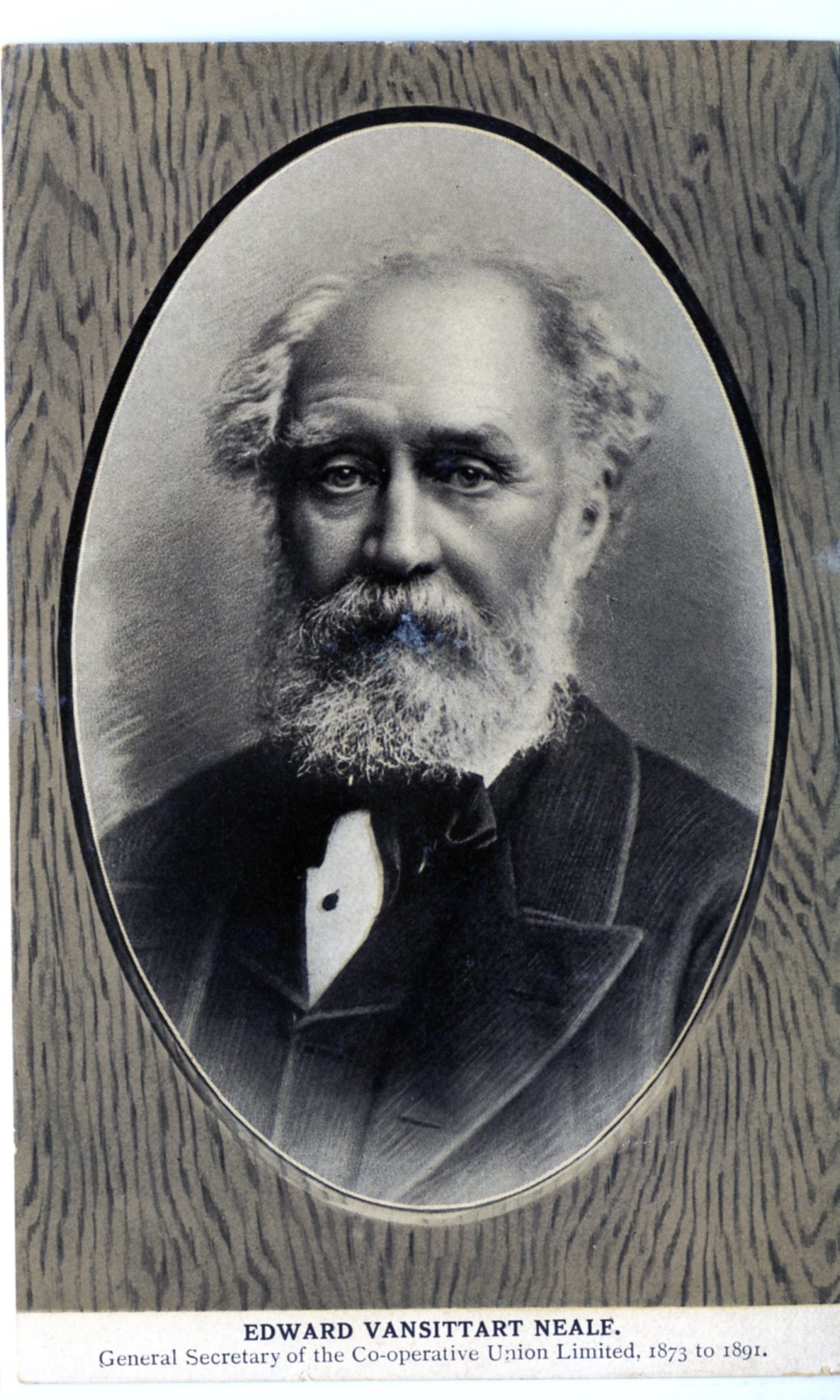 Edward Van Sittart Neale, General Secretary of the Co-operative Union Limited, 1873-1891,postcard (image/jpeg)