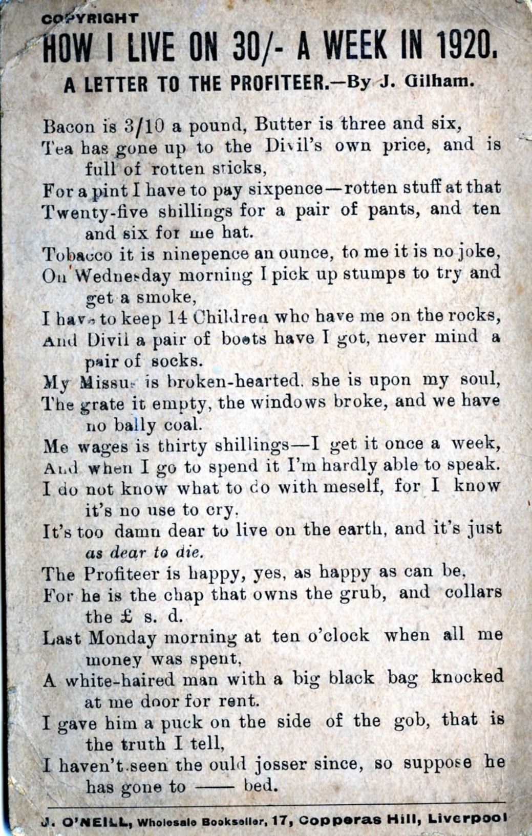 How I live on 30/- a week, postcard (image/jpeg)