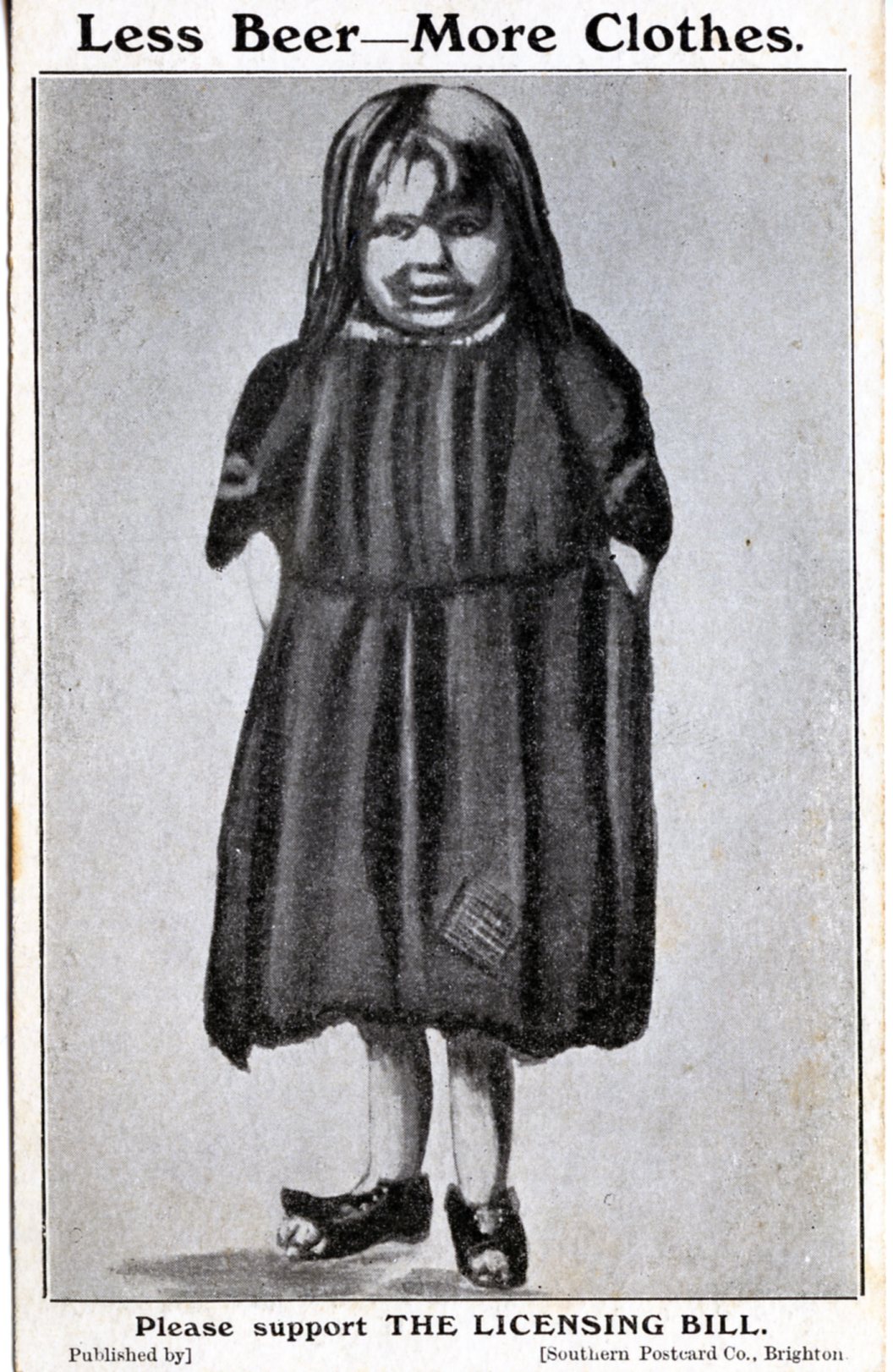 Less beer- more clothes. Please support The Licensing Bill, postcard (image/jpeg)