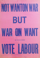 NMLH.1995.39.81 Not Wanton War BUT War On Want, Labour Party poster, 1935 (image/jpeg)