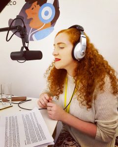 Helen Antrobus podcasting for People's History Museum