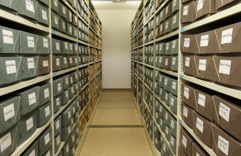 Image of collections in the Labour History Archive & Study Centre at People's History Museum.