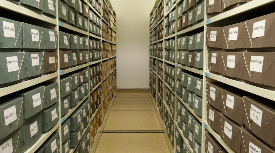 Image of collections in the Labour History Archive & Study Centre at People's History Museum.