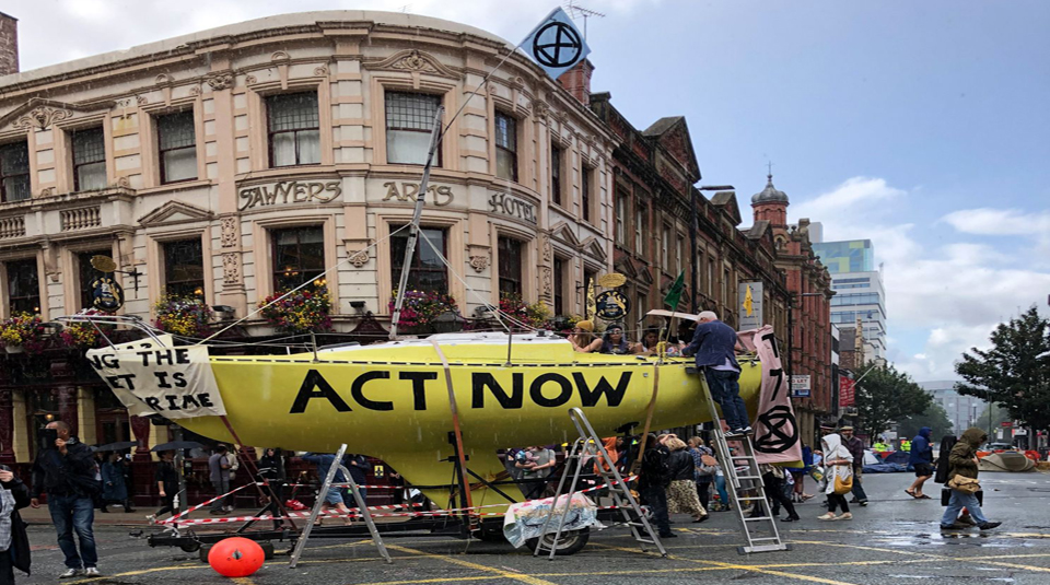 The Northern Rebellion @ People's History Museum. Extinction Rebellion on Deansgate, Manchester, September 2019 © Andy Hay
