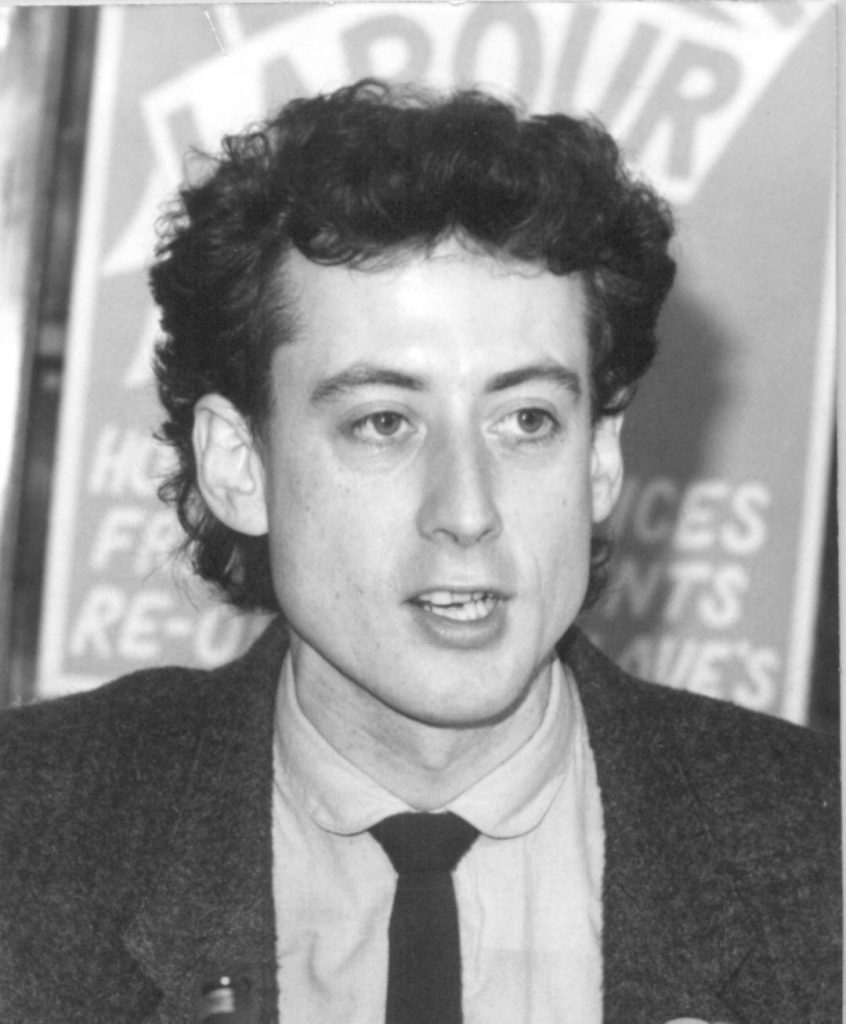 Peter Tatchell at a press conference in 1983 © Peter Tatchell