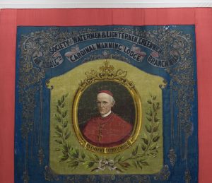 Amalgamated Society of Watermen & Lightermen, Greenwich Branch No.13 Cardinal Manning Lodge banner, 1890s @ People's History Museum