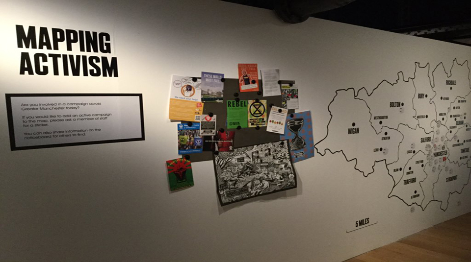 Mapping Activism interactive, Protest Lab in Disrupt? Peterloo and Protest exhibition @ People's History Museum