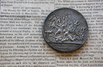 1819 newspaper and Peterloo commemorative medal © People's History Museum