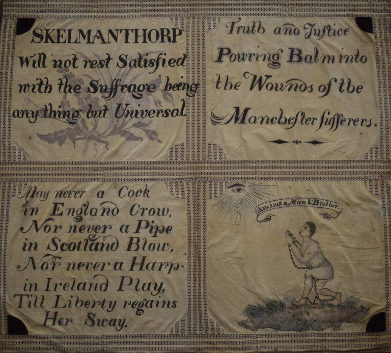 Skelmanthorpe flag 50 Miles, 100 Voices, 200 Years People's History