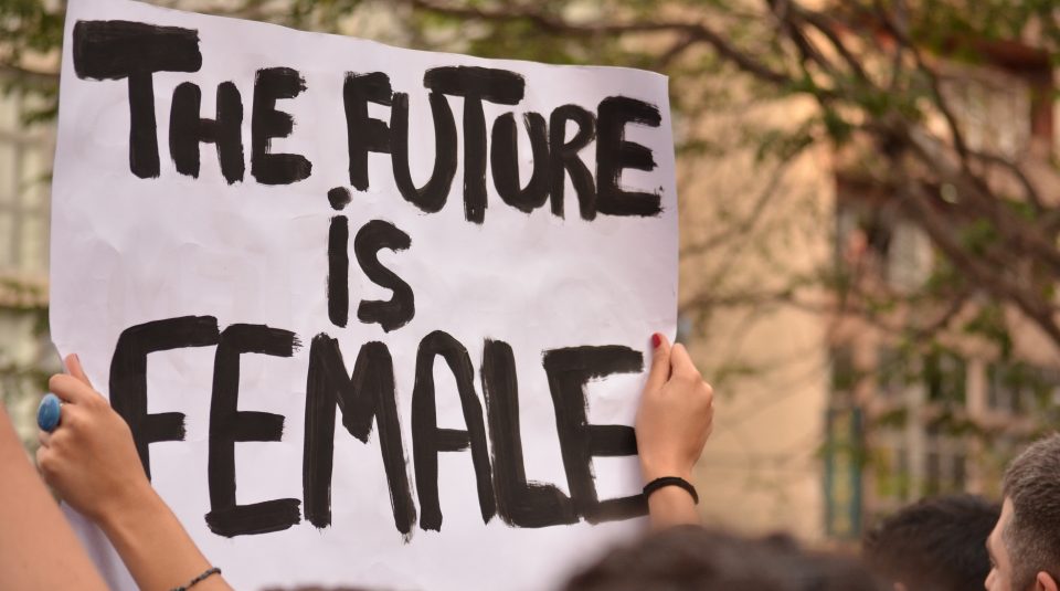 27 April 2019, Remembering Resistance @ People's History Museum. The Future is Female placard, photo © Remembering Resistance