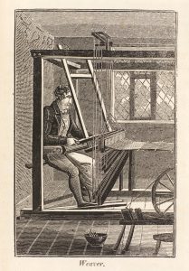 Handloom weaver from The Book of English Trades, and Library of the Useful Arts, 1824. Science Museum Group Collection © The Board of Trustees of the Science Museum