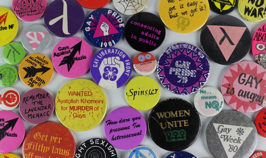 Image of 8 February 2020, OUTing the Past. LGBT+ badge collection © People's History Museum