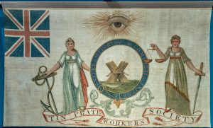 Tin Plate Workers society banner, around 1821 © People's History Museum