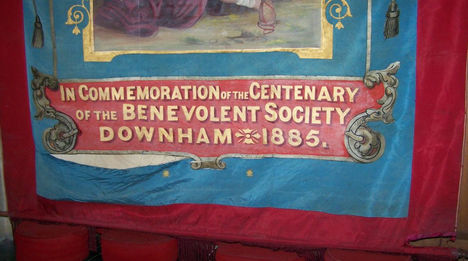 Downham Benevolent Society banner, detail
