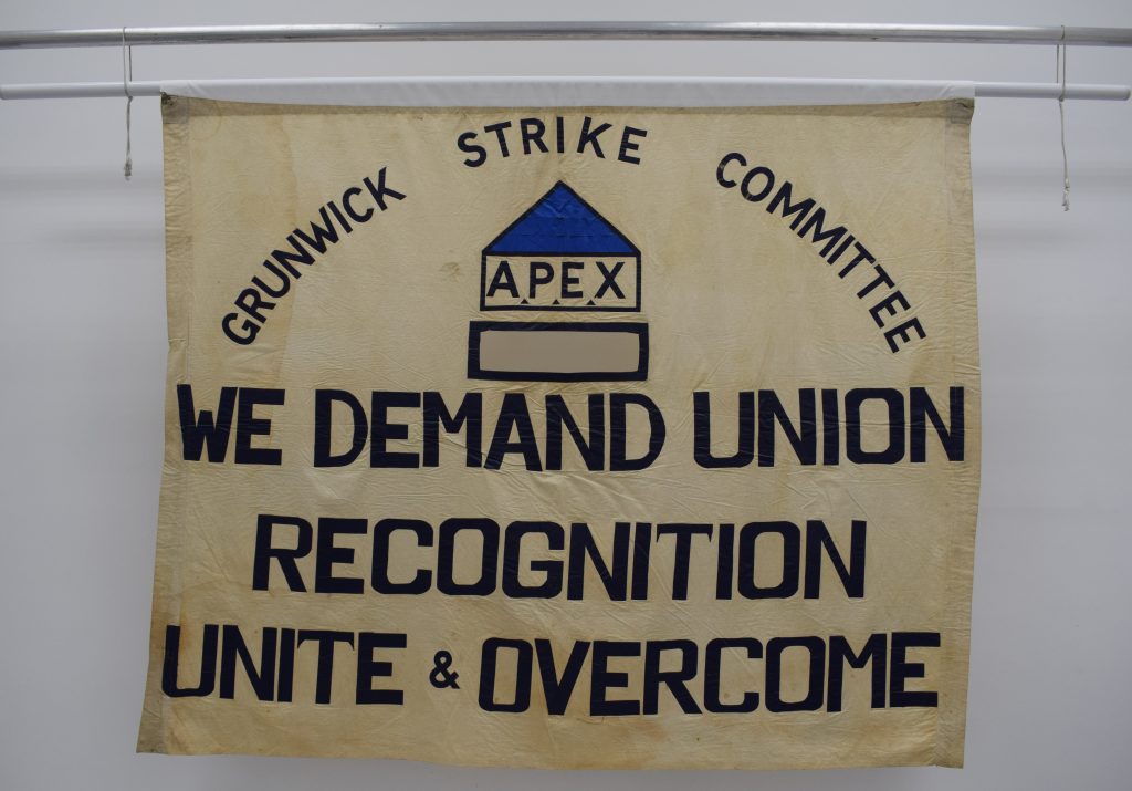 Image of Grunwick Strike Committee banner, 1976 at People's History Museum