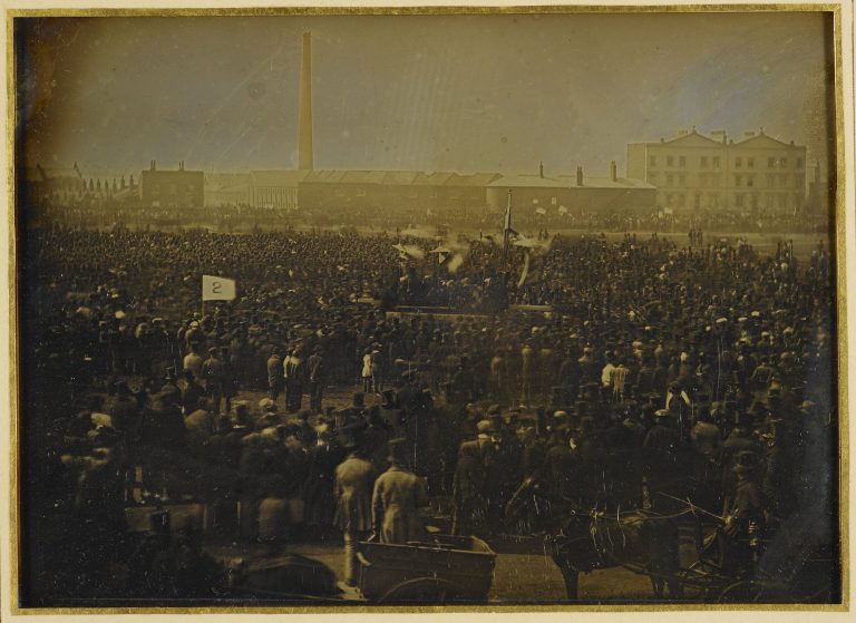 Daguerreotype of Chartist protest at Kennington Common, 1848. Royal Collection Trust / © Her Majesty Queen Elizabeth II 2020